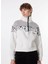 Kırık Beyaz Kadın Dik Yaka Loose Fit Baskılı Sweatshirt D3WL-SWT14 1