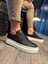 J013 Bağcıklı Ortopedik Taban Erkek Günlük Sneaker Spor Ayakkabı Bt Siyah 1