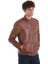 Bej Slim Fit 100% Deri Hakim Yaka Çift Taraflı Deri-Süet Mont 3