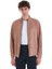 Bej Slim Fit 100% Deri Hakim Yaka Çift Taraflı Deri-Süet Mont 5