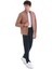 Bej Slim Fit 100% Deri Hakim Yaka Çift Taraflı Deri-Süet Mont 6