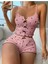 Pembe Üstüne Siyah Kalp Desenli Askılı Şortlu Pijama Takımı 1