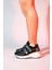 Berge Siyah Multi Kadın Cırtlı Dolgu Taban Spor Sneakers 5