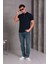 Erkek Slim Fit Pamuklu Yumuşak Doku Nefes Alan Kumaş Yakalı Tişört 3
