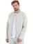 Bej Slim Fit Çizgili Dik Yaka Basic Mevsimlik Mont 1