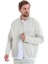 Bej Slim Fit Çizgili Dik Yaka Basic Mevsimlik Mont 3