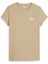 62426483 Classıcs Ribbed Slim Tee Bej Kadın Yuvarlak Yaka Normal Kalıp T-Shirt 5