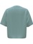 62426322 Classıcs Mock Neck Tee Turkuaz Kadın Yuvarlak Yaka Normal Kalıp T-Shirt 2