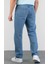 Erkek Asit Yıkama Buz Mavi Bol Paça Jean Kot Baggy Pantolon 3