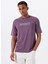 Uv-Protectıon Logo Short Sleeve Tee Mor Bisiklet Yaka Regular Fit Baskılı Erkek T-Shirt 1
