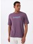 Uv-Protectıon Logo Short Sleeve Tee Mor Bisiklet Yaka Regular Fit Baskılı Erkek T-Shirt 3