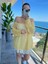 Kadın Oversize %100 Viskon Ajurlu Açık Sarı Bluz 1