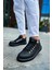 J021 Favo Ortopedik Taban Günlük Cilt Erkek Sneaker Spor Ayakkabı Cst Siyah 1
