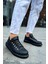 J021 Favo Ortopedik Taban Günlük Cilt Erkek Sneaker Spor Ayakkabı Cst Siyah 2