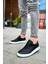 J040 C-Rey Ortopedik Taban Günlük Cilt Erkek Sneaker Spor Ayakkabı Cbt Siyah 1