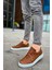 J040 C-Rey Ortopedik Taban Günlük Cilt Erkek Sneaker Spor Ayakkabı Cbt Taba 1