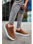 J040 C-Rey Ortopedik Taban Günlük Cilt Erkek Sneaker Spor Ayakkabı Cbt Taba 4