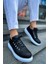 J021 Favo Ortopedik Taban Günlük Cilt Erkek Sneaker Spor Ayakkabı Cbt Siyah 3