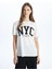 Xsıde Bisiklet Yaka New York City Baskılı Kadın T-Shirt (S5) 1