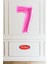 7 Yaş Pembe Kız Çocuk Doğum Günü Konsepti 16INÇ Pembe Rakam Happy Birthday Bannerlı Set 2