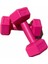 Fuşya Pembe Mini Plates ve Dambıl Seti, Sağlıklı ve Şık Spor Ekipmanı 1