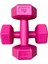 Fuşya Pembe Mini Plates ve Dambıl Seti, Sağlıklı ve Şık Spor Ekipmanı 2