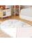 Kaymaz Dijital Mutfak & Salon Halı Star Pamuk Saçaklı Oval Geometrik E5008 Beyaz 7