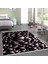 Kaymaz Dijital Mutfak & Salon Halı Yıldız Deri Saçaklı Geometrik E5009 Siyah 7