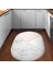 Kaymaz Dijital Mutfak & Salon Halı Yıldız Deri Saçaklı Oval Geometrik E5008 Beyaz 5