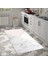Kaymaz Dijital Mutfak & Salon Halı Yıldız Deri Geometrik E5008 Beyaz 5