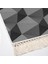 Kaymaz Dijital Mutfak & Salon Halı Trend Saçaklı Geometrik E5010 Gri 3