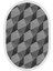 Kaymaz Dijital Mutfak & Salon Halı Trend Saçaklı Oval Geometrik E5010 Gri 2