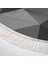 Kaymaz Dijital Mutfak & Salon Halı Trend Saçaklı Oval Geometrik E5010 Gri 3