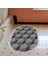 Kaymaz Dijital Mutfak & Salon Halı Trend Saçaklı Oval Geometrik E5010 Gri 6