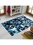 Kaymaz Dijital Mutfak & Salon Halı Yıldız Deri Geometrik E5012 Mavi 5