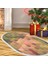 Kaymaz Dijital Mutfak & Salon Halı Yıldız Deri Saçaklı Oval Geometrik E5014 Renkli 1