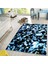 Kaymaz Dijital Mutfak & Salon Halı Yıldız Deri Geometrik E5012 Mavi 7