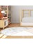Kaymaz Dijital Mutfak & Salon Halı Trend Saçaklı Oval Geometrik E5008 Beyaz 7