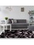 Kaymaz Dijital Mutfak & Salon Halı Yıldız Deri Saçaklı Geometrik E5009 Siyah 1