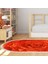 Kaymaz Dijital Mutfak & Salon Halı Star Pamuk Saçaklı Oval Geometrik E5011 Turuncu 7