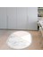Kaymaz Dijital Mutfak & Salon Halı Trend Saçaklı Oval Geometrik E5008 Beyaz 8