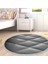 Kaymaz Dijital Mutfak & Salon Halı Trend Saçaklı Yuvarlak Geometrik E5013 Siyah 7