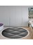 Kaymaz Dijital Mutfak & Salon Halı Trend Saçaklı Yuvarlak Geometrik E5013 Siyah 8