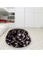 Kaymaz Dijital Mutfak & Salon Halı Star Pamuk Saçaklı Oval Geometrik E5009 Siyah 8