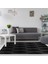 Kaymaz Dijital Mutfak & Salon Halı Trend Saçaklı Geometrik E5016 Siyah 1