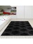 Kaymaz Dijital Mutfak & Salon Halı Trend Saçaklı Geometrik E5016 Siyah 7