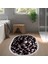 Kaymaz Dijital Mutfak & Salon Halı Yıldız Deri Saçaklı Oval Geometrik E5009 Siyah 6
