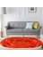Kaymaz Dijital Mutfak & Salon Halı Yıldız Deri Saçaklı Oval Geometrik E5011 Turuncu 1