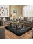 Kaymaz Dijital Mutfak & Salon Halı Star Pamuk Geometrik E5013 Siyah 1