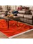 Kaymaz Dijital Mutfak & Salon Halı Yıldız Deri Saçaklı Geometrik E5011 Turuncu 1
